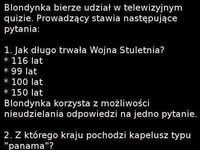 Blondynka bierze udział w telewizyjnym quizie - zobacz jak się to skończyło...