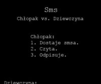 SMS, chłopak VS kobieta