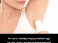 Odpowiednie używanie antyperspirantu...