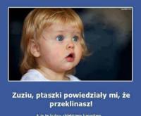Ptaszki powiedziały, ze Zuzia przeklina... ;)