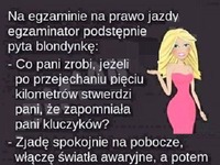 Na egzamin na PRAWO JAZDY egzaminator pyta BLONDYNKĘ! HAHA dobry KAWAŁ ;D