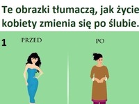 Te obrazki tłumaczą, jak życie kobiety zmienia się po ślubie :)