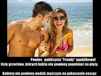 Lista grzechów, których nie powinno się popełniać na plaży :D