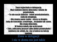 Kawał na dziś: Żona wyjechała w delegację, mąż został z dziećmi- To nie mogło się udać haha!