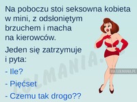 Na poboczu stoi seksowna kobieta w mini... HAHA! MOCNY kawał