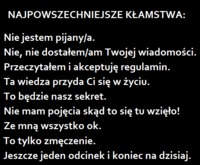 Najczęściej wypowiadane kłamstwa. Na pewno to kiedyś powiedziałeś!